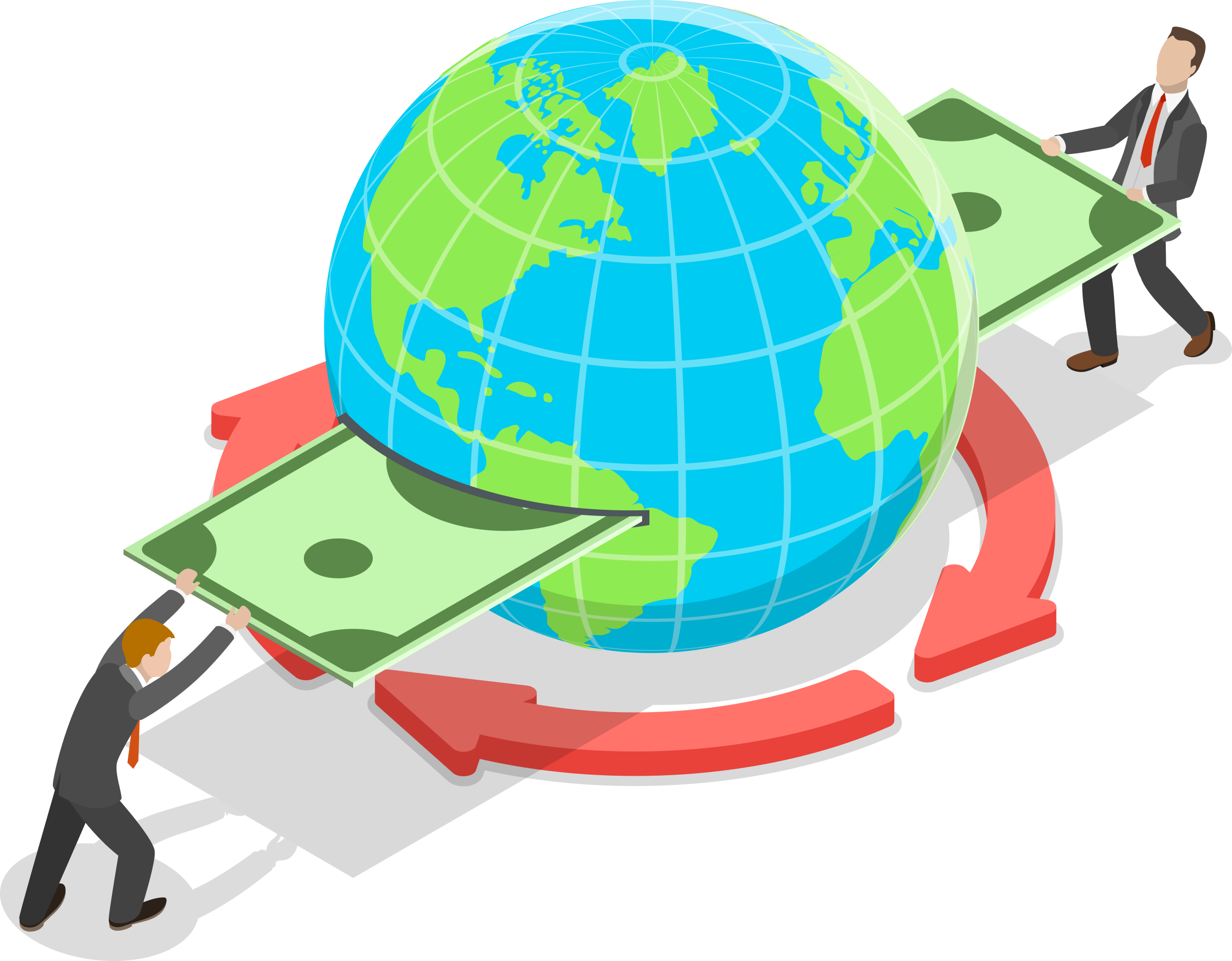 Globe Transfer Illustration